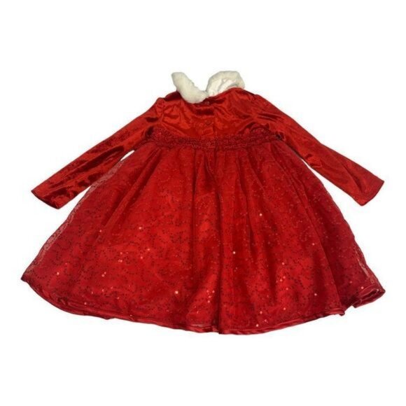 Holiday Editions Infant Girls Red Faux Fur & Sequin Dress Size 24 Mos - Picture 8 of 10